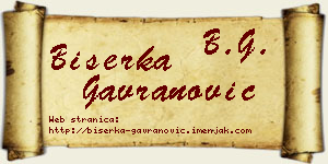 Biserka Gavranović vizit kartica